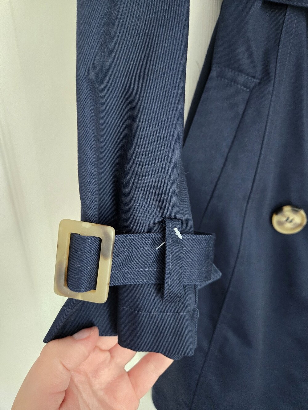 NEW Navy Belted Double Breasted Trench Coat - Picture 5 of 9